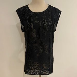 3.1 Philip Lim Black Silk Blend Burnout Tunic Top. 2